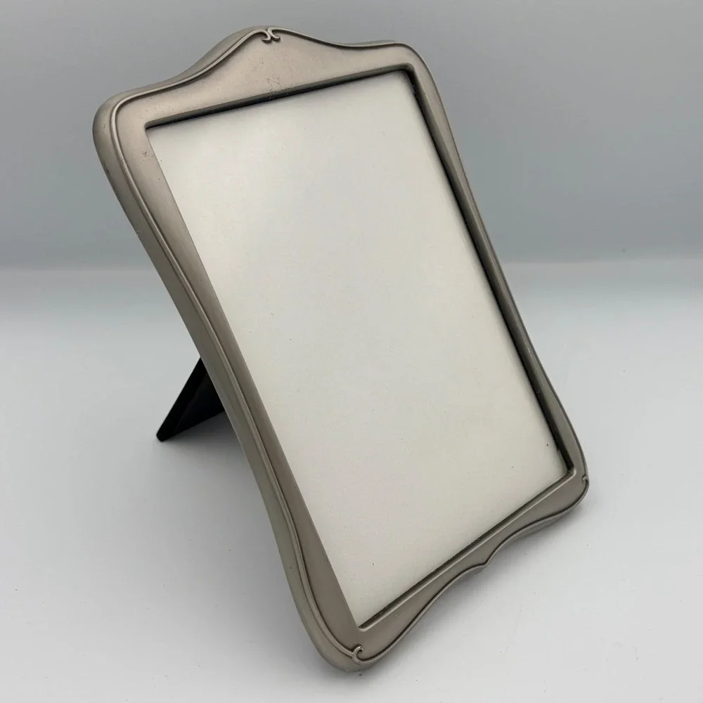 Vintage Ornate Metal Photo Frame Tabletop Display Desk Accent‎ Pewter Finish